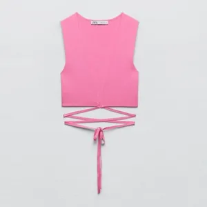 Zara Women‎ Bloggers Favorite Pink Sleeveless Knotted Waist Knit Top Size Large thumbnail 5