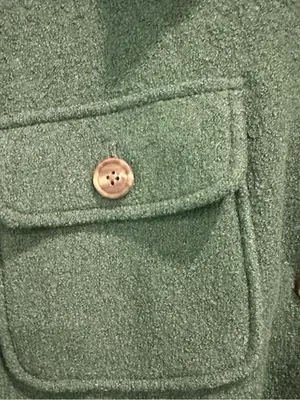 Joie Wool Blend Olive Green Chore Coat Large Oversized Scandi Workwear Jacket thumbnail 9