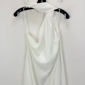 Lulus Isloda Ivory One-Shoulder Backless Sash Mini Dress with Scarf Small NWT thumbnail 6