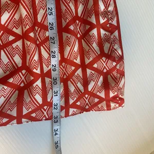 Leifsdottir Anthropologie Catalyst Red Orange White Silk Tunic‎ Dress Size 0 thumbnail 11
