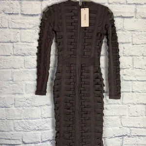 House of CB Lola bodycon bandage long sleeve mini dress small thumbnail 6