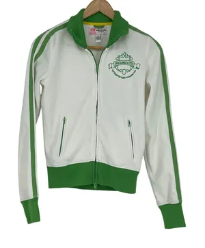Abercrombie & Fitch White Green Tennis Swimming Club Zip Up Jacket‎ Size M Y2K thumbnail 1