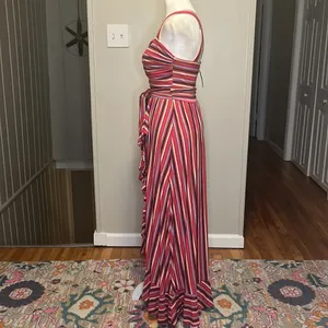 Anthropologie Maeve Gabriela Sleeveless Faux Wrap Ruffle Maxi Dress NWT Small thumbnail 6