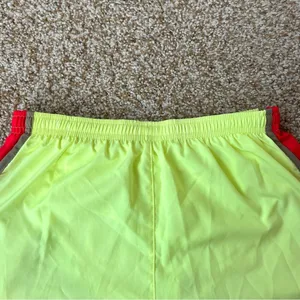 Nike Dri-Fit Tempo 3” High Rise Neon Yellow and Red Track Running Shorts Size XS thumbnail 3