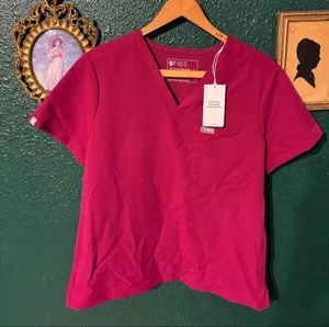 Figs Technical Collection Catarina One Pocket Short Sleeve V-Neck Sz Small NWT P thumbnail 1
