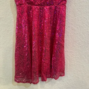 NEW Jaeden Small Sparkling Barbie Pink Sequin Formal Homecoming Sweetheart Dress thumbnail 7