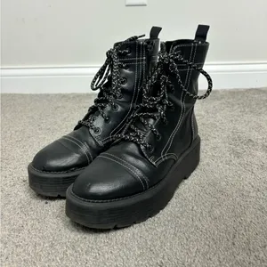 ASOS Black combat lace up‎ boots thumbnail 12