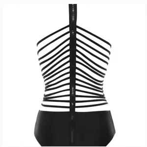 House of CB London Black Ladderback One‎ Piece Swim Zipper Size S thumbnail 2