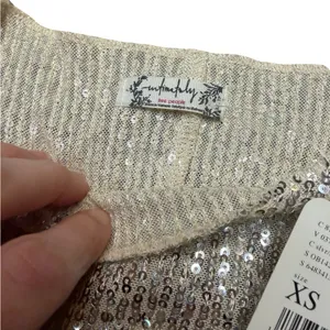 ✨ Intimately Free People Gold‎ Rush Sequin Long Sleeve Top XS NWT ✨ thumbnail 4