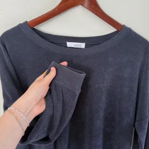 Barefoot‎ Dreams Beach Lightweight Terry Dolman Pullover Lounge Top Navy Sz Med thumbnail 6