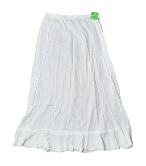 Fresh Produce Maxi Skirt Womens XL White NEW Cotton Gauze Ruffle Hem Boho thumbnail 1