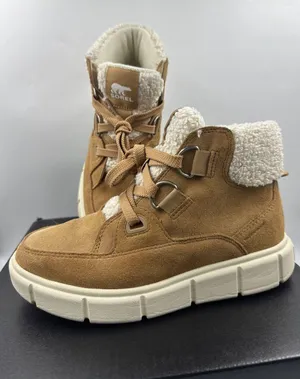 Sorel Explorer III NW Lace Up Waterproof Womens Boot Tawny Buff/Sea Salt Size 7 thumbnail 1