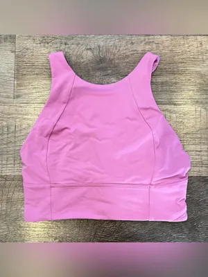 Lululemon Free To Be Serene High Neck Long Line Sports Bra Magenta Glow 6 thumbnail 2