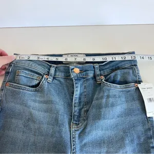 NWT Free People Womens Great Heights Skinny Jeans Frayed Hem‎ Blue thumbnail 5