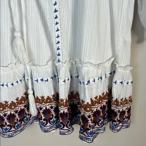 Veronica Beard Embroidered Mini Bobo Dress Gauze Cotton Sz Small‎ thumbnail 3