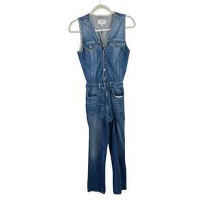 FRAME Le Slender Jumpsuit Leeson Denim Slim Fit Western Americana READ Womens XS thumbnail 2