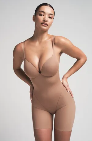 Skims Ultimate Body Push-Up Enhancing Padded Midthigh Bodysuit large Sienna NWT thumbnail 2