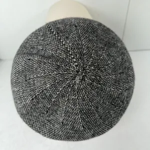 Zara Medium Wool Blend Beret Grey Textured Knit Winter Hat French Chic Accessory thumbnail 6