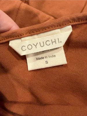 Coyuchi Solstice Organic Cotton Wide Leg Romper Jumpsuit Rust Small yoga soft thumbnail 2