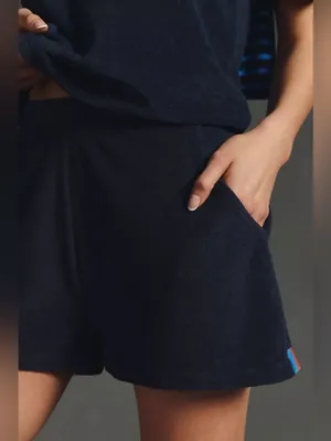 KULE The Terry Venus Shorts Dark Navy Blue Terrycloth Shorts Size Small thumbnail 8