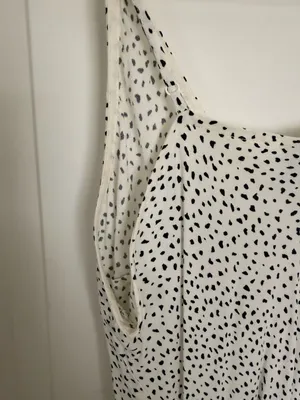 A New Day Summer Dress - White & Black Polka Dot Slit Cami Maxi Dress thumbnail 7