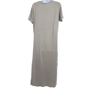 Outerknown Neptune Tee Shirt Maxi Dress Women Gray L Gray Hemp Tencel Side Slit thumbnail 6