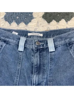 PacSun Highrise Carpenter Woman’s size 27 Denim Cargo Pants with Light Pockets thumbnail 5