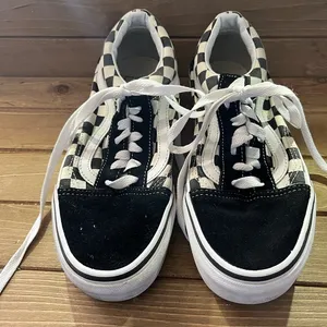 Vans checkered low black and white women and men. Women size 7 men size 5.5 Rm5 thumbnail 2