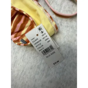 PacSun Netflix Outer Banks‎ Striped Underwire Bikini Top Pink Yellow XL 0669-089 thumbnail 5