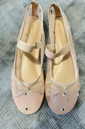 Cushionare Elegant Mary Jane Studded Mesh Ballet Nude size 8.5 thumbnail 3