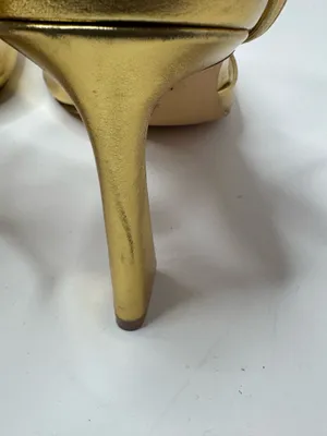 QIY Gold Metallic Stiletto Heels Women's Size 9 thumbnail 5
