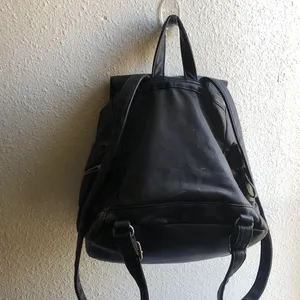 Candie’s grommet black leather backpack with silver hardware #grunge #goth thumbnail 2