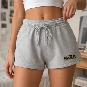 Zara‎ Harvard University Lounge Sweat Shorts Womens M Medium Comfycore Gray Logo thumbnail 1