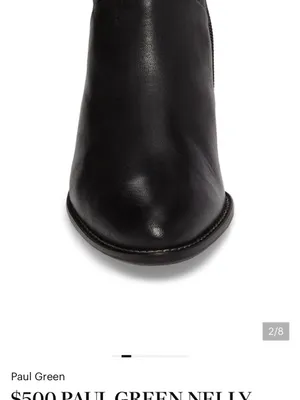 Paul Green Nelly Black Leather Low Block Heel Ankle Boot thumbnail 2