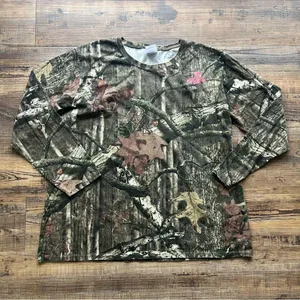 Mossy Oak Women's Pink Logo Camouflage Long Sleeve Shirt Hunting Outdoors Sz 2XL thumbnail 1