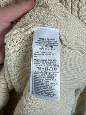 J. Crew Women’s Cotton Cable Knit Crewneck Sweater Ivory Size S thumbnail 5