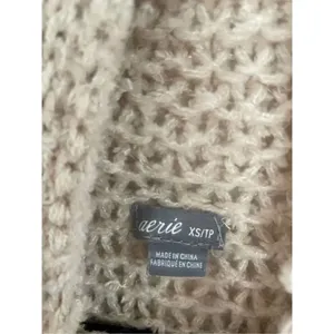 Aerie beige open knit wool blend cowl neck sweater size xs thumbnail 5
