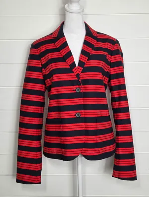 GAP The Academy Red and Black Striped Blazer size 8 thumbnail 1