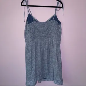 Abercrombie & Fitch Size XL Mini Dress Blue Ditsy Floral Ruffle Babydoll Boho thumbnail 7