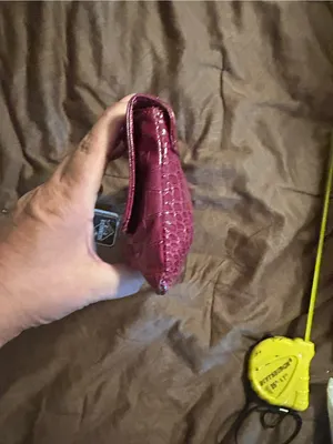 Bellini Patent Croc-Embossed Convertible Clutch in Fuchsia thumbnail 7
