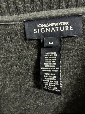 Jones New York Signature Women’s Charcoal Gray Snap-Front cardigan M thumbnail 3