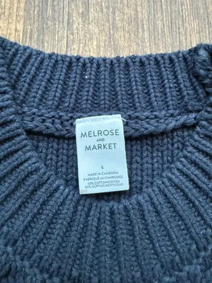 Women’s Navy Blue Melrose and Market Fisherman Knit Sweater Vest - Size S thumbnail 3