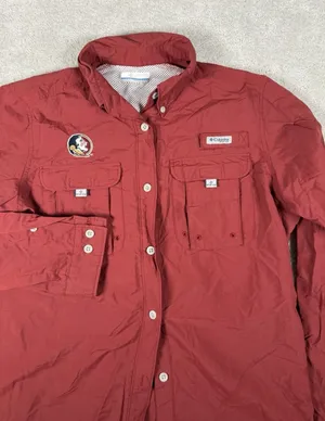 South Carolina Gamecocks‎ PFG Button Shirt Womens Small Garnet L/S Columbia thumbnail 1