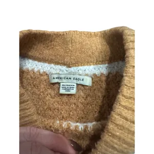 American Eagle‎ Outfitters Striped Sweater XS Tan Neutral Minimalist Pullover thumbnail 3