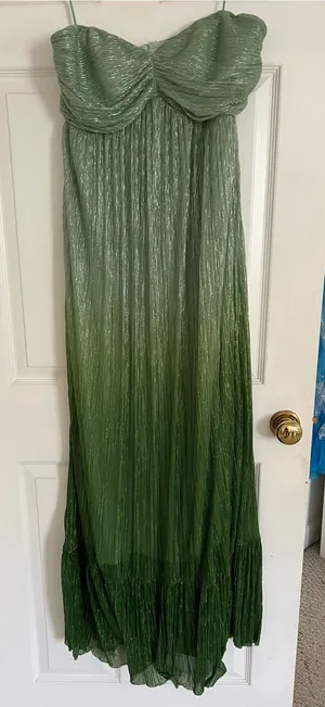 Strapless Green Ombre Maxi Dress Size 12 thumbnail 1