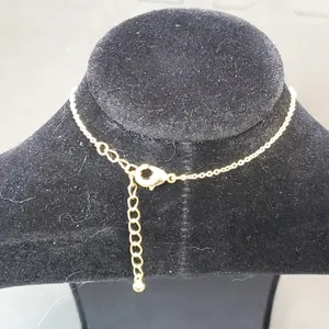 Gold Tone Religion Cross Spiritual Necklace 10" Dangle Charm thumbnail 5