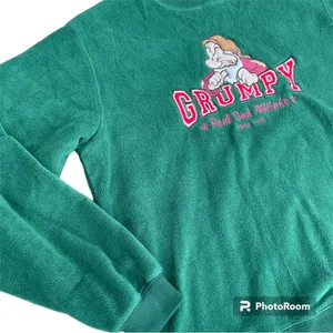 Disney Snow White Seven Dwarfs Grumpy Embroidered Sweatshirt Size Medium PC thumbnail 6