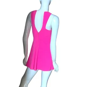 NBD Revolve Believe‎ Me Dres high neck cut out mini neon pink halter small thumbnail 5