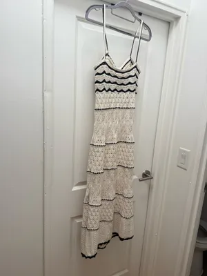ZARA Crochet Maxi Dress Knit thumbnail 4