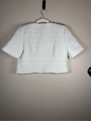 Abercrombie & Fitch Tweed Collarless Cropped Lady Jacket Sz S thumbnail 10